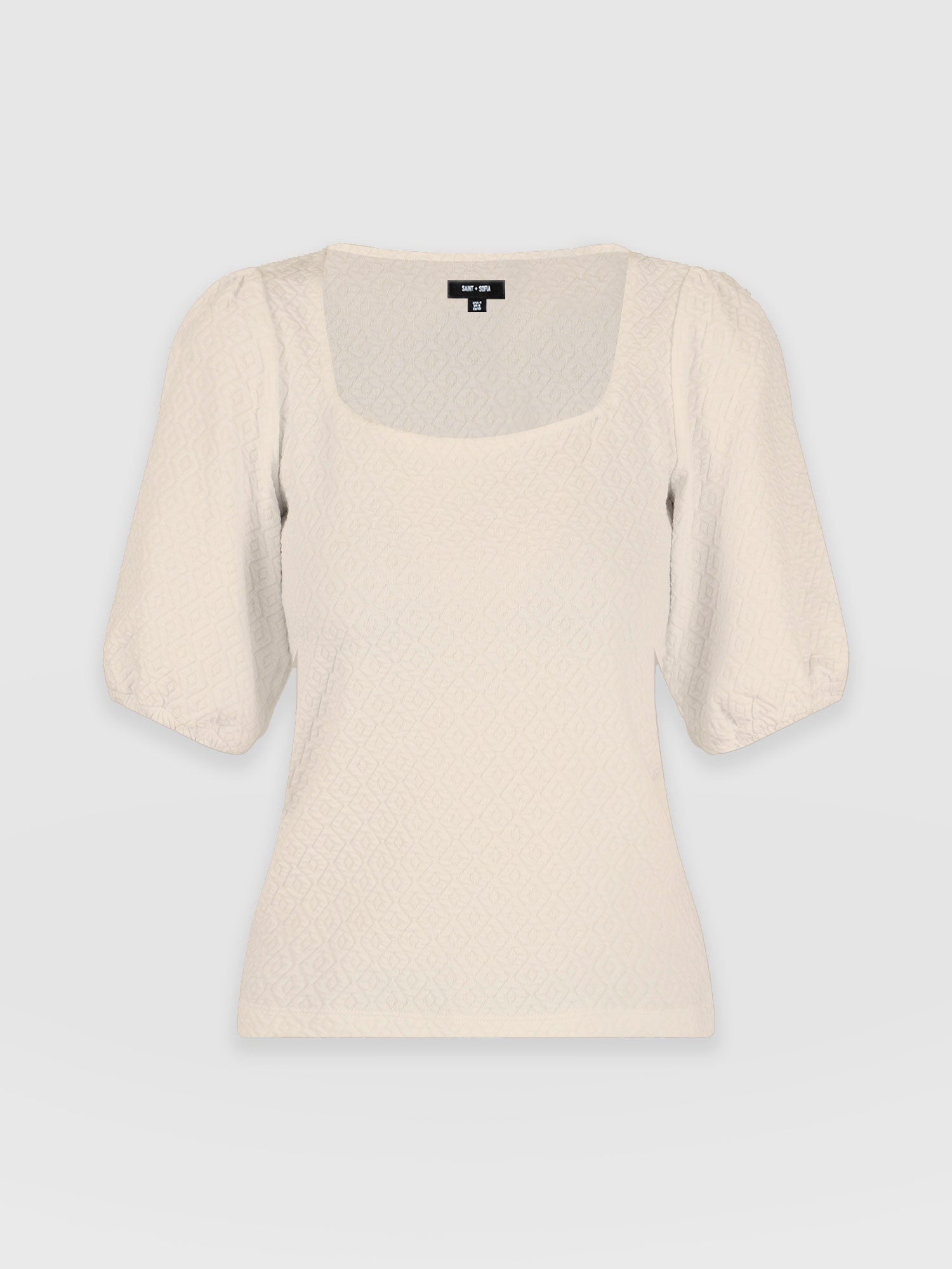 Olivia Puff Sleeve Tee - Beige